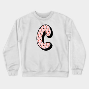 Love Pattern C Alphabet Text Crewneck Sweatshirt